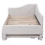 Lit de jour simple tapissier en L rembourré avec couchette escamotable, beige-883890718