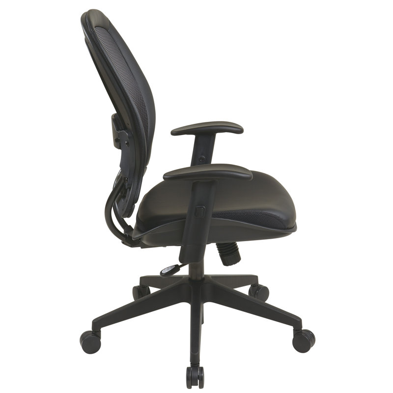Black Mesh and Leather High-Back Executive Swivel Chair