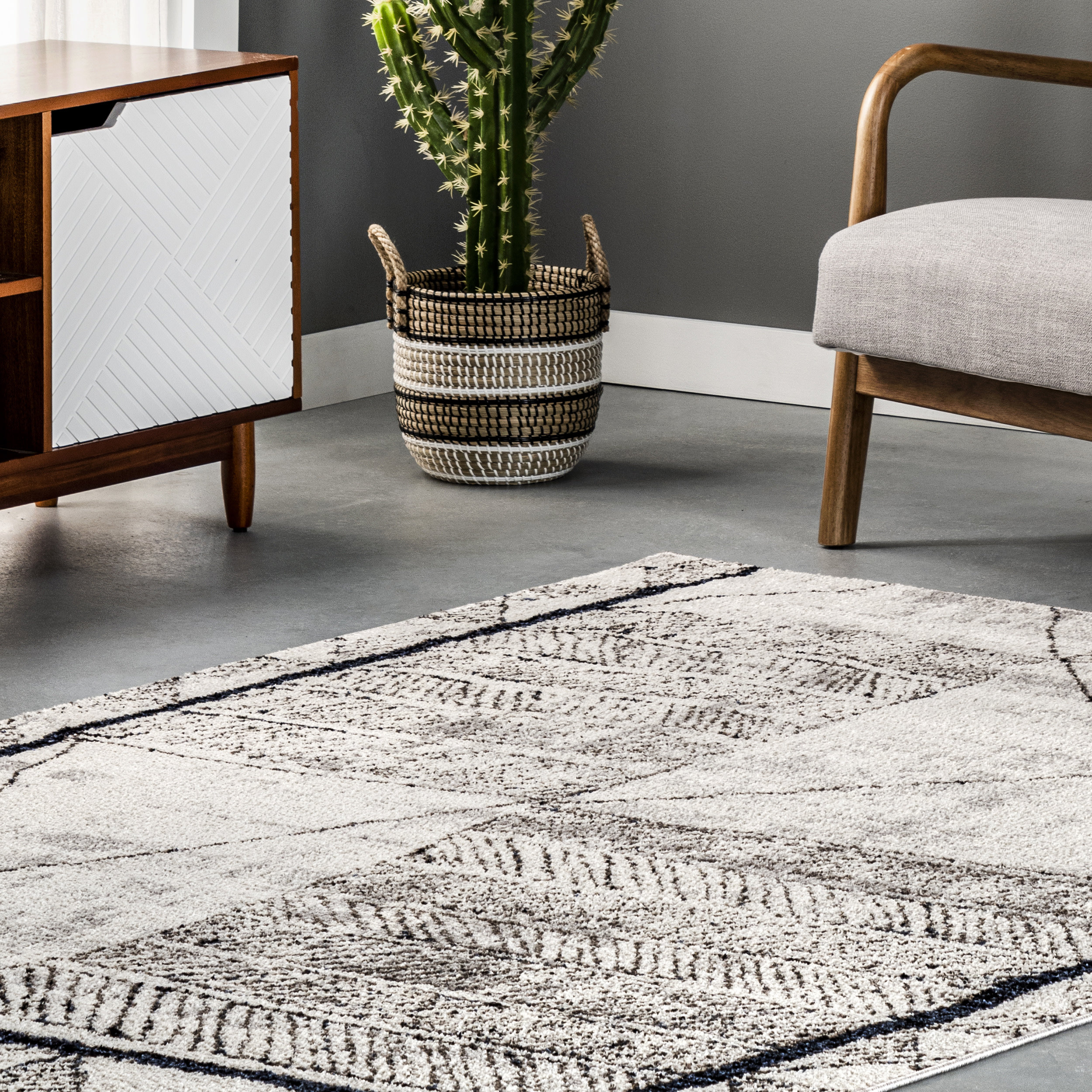 Orren Ellis Ludovick Abstract Gray Area Rug Wayfair