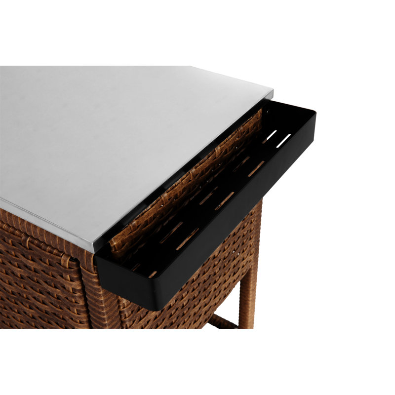 Outdoor Wicker Bar Cart