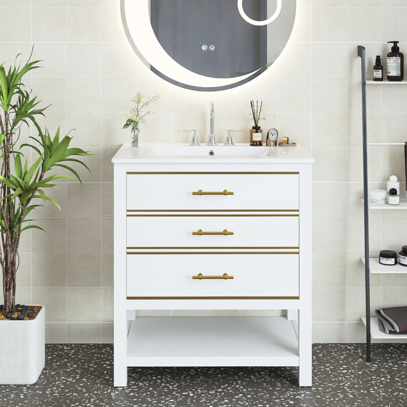 Bohdalec 30" Single Bathroom Vanity Set, White