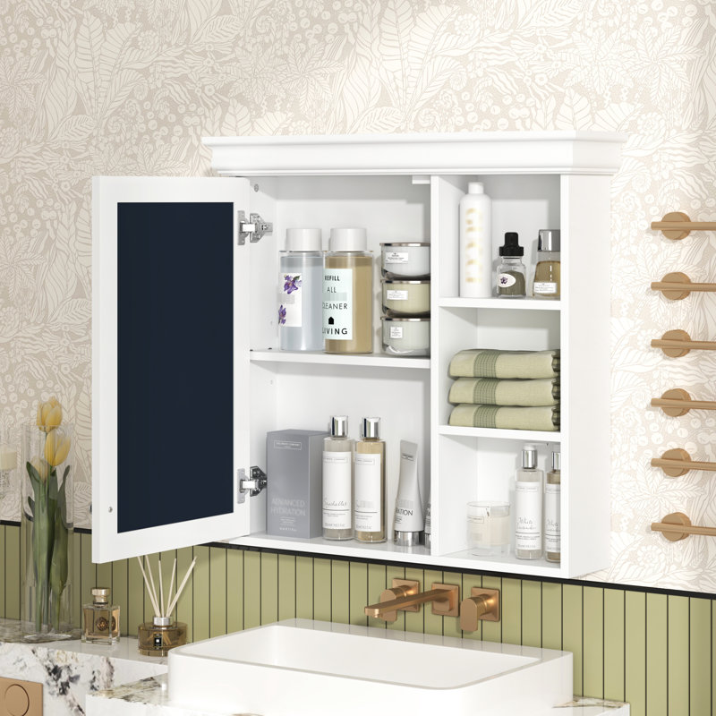 Armoire de rangement de salle de bain 30 po x 28 po - Construction, miroir pratique et élégant pour la maison avec une conception moderne qui améliore le style