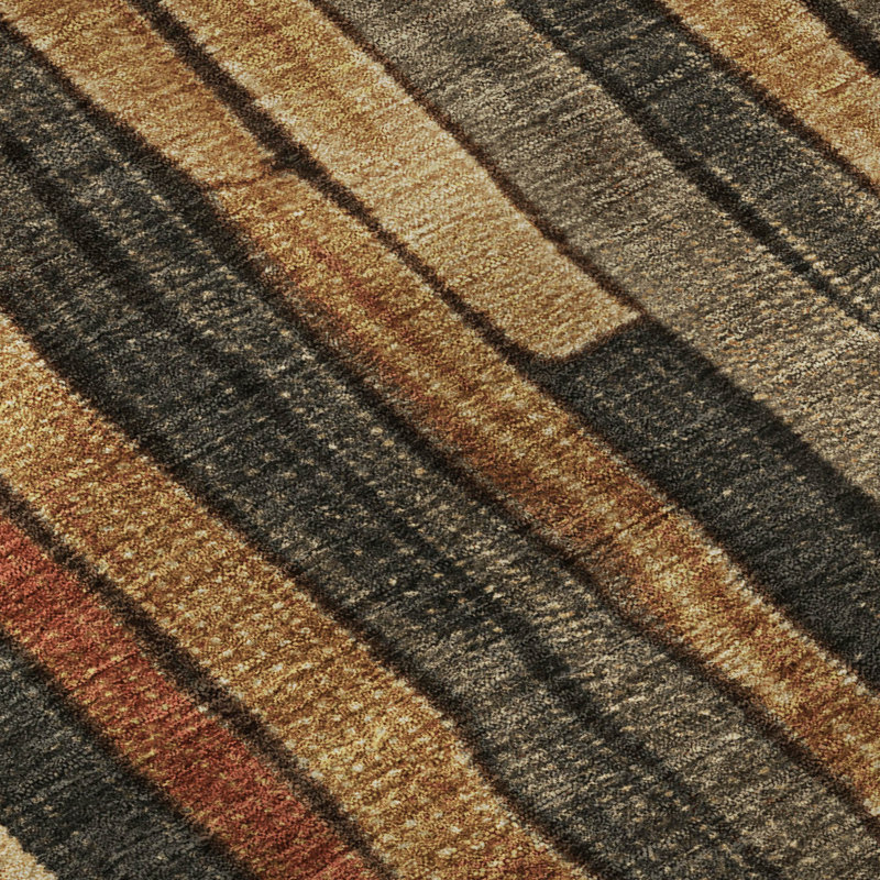 Premium Machine Washable Kumbhar AMF1301 Stripes Rug, Rectangle 1'8" x 2'6"