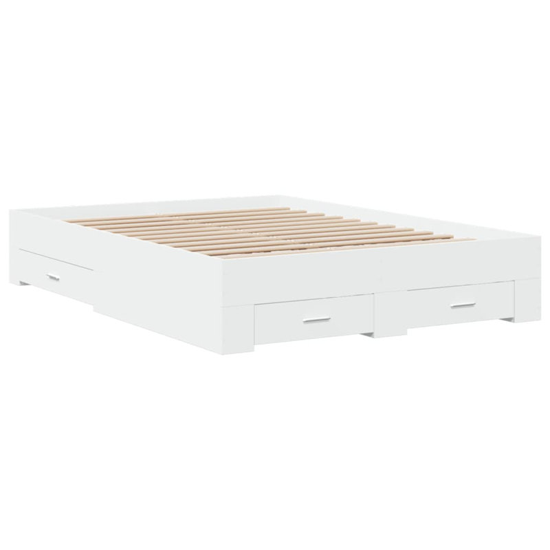 Yamna Engineered Wood Bed Frame, DE Size - 140 x 190 cm, White