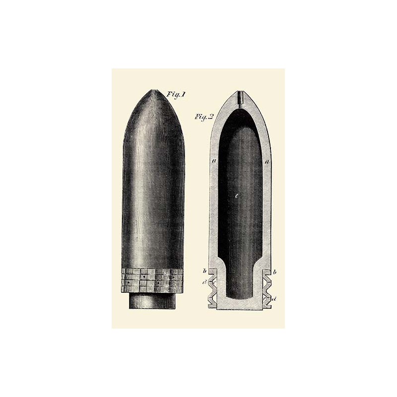 «Exploding Artillery Shell for Breech-Chargeurs», reproduction d'art