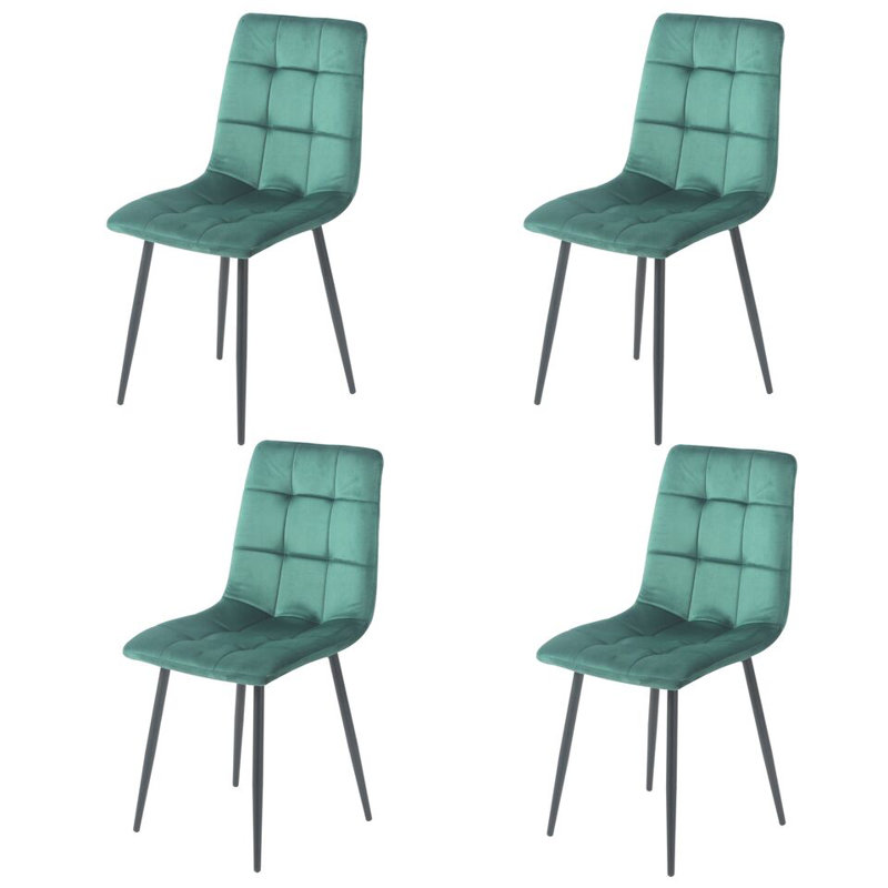 Adalaina 47cm H Tufted Velvet Upholstered Metal Armchair, Green
