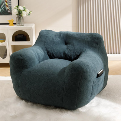 Compression 37"W New Teddy Fabric Adult Bean Bag Chair