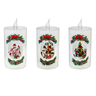 Seasonal Scented Flameless Pillar Candle