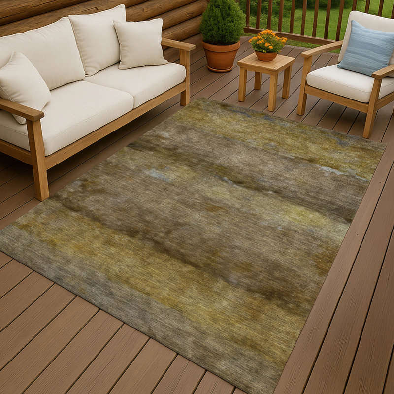 Machine Washable Indoor/Outdoor Matteson ACN2311 Stripes Rug, Rectangle 9' x 12'