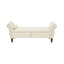 Ce banc repose-pieds rectangulaire en velours de 63,38 po est doté de pieds en bois massif avec boucle en cristal et d'un coussin-559967070