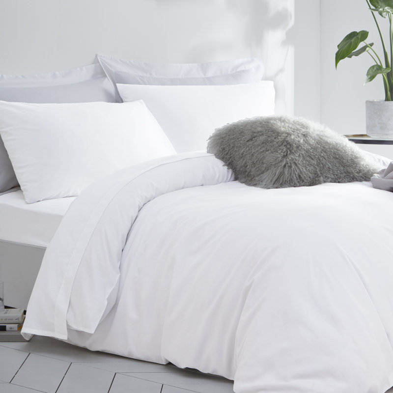 Purity Home 300TC 100% Organic Cotton Duvet Set, Single Duvet Cover  + 1 Standard Pillowscase, White