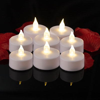Bougies chauffe-plat à DEL avec télécommande: bougies sans flamme réalistes et lumineuses, scintillantes et brillantes, qui durent plus de 400 heures pour la décoration de fête de mariage (paquet de 24, blanc chaud)
