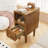  Solid Wood Nightstand - Narrow, With Drawers & Open Storage, Mid Century Modern Style For Bedroom-1825249832-1827271422