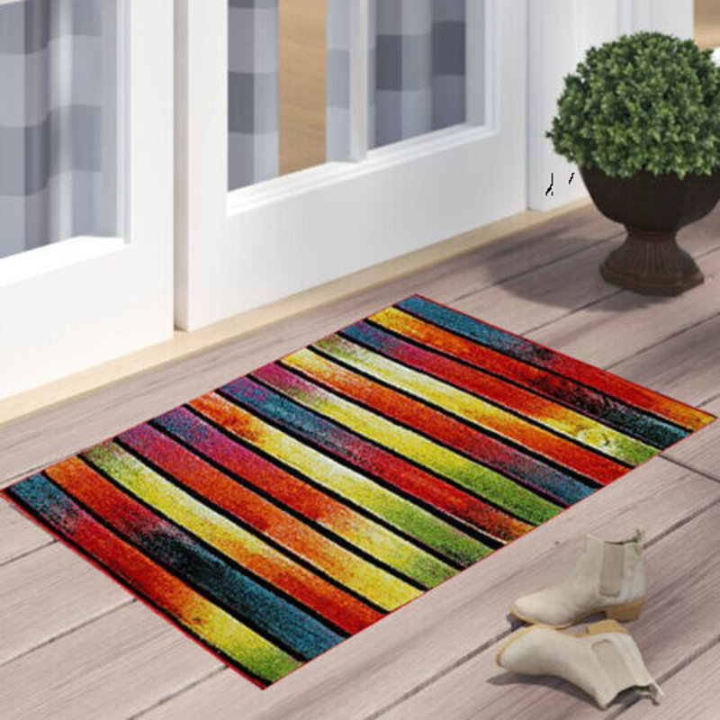 Alveretta Striped Area Rug, Rectangle 60 x 110cm