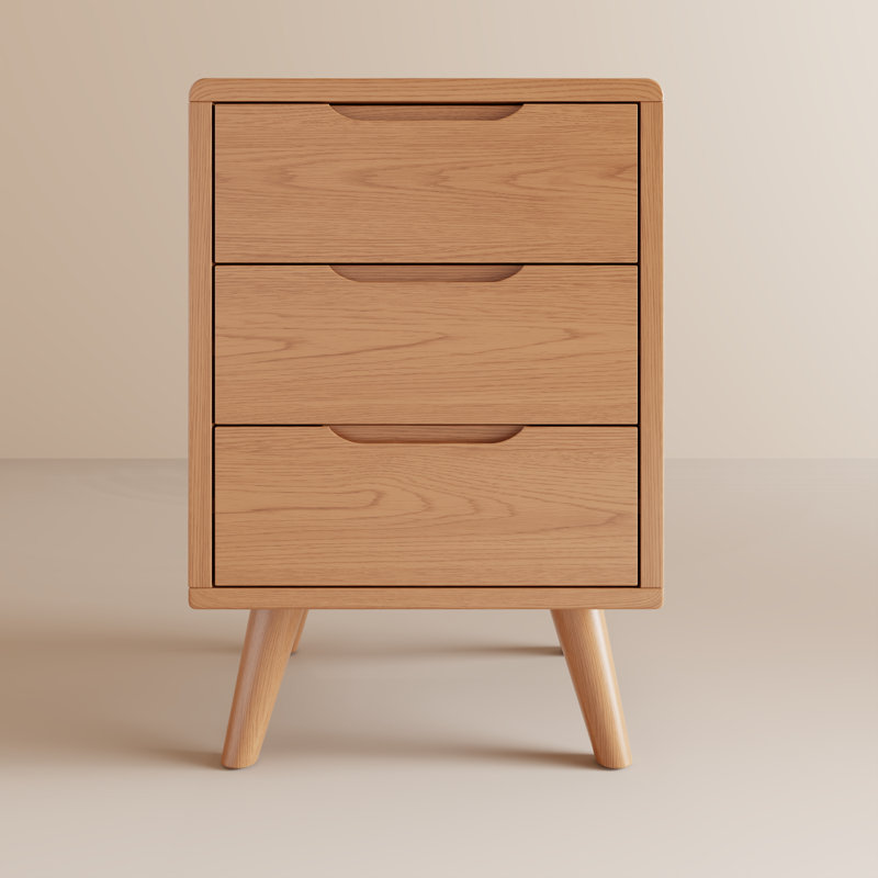 Table de chevet 3 tiroirs Modern Modern, (3 tiroirs) H 25,87 po x l 15,75 po x P 15,75 po, Tanné