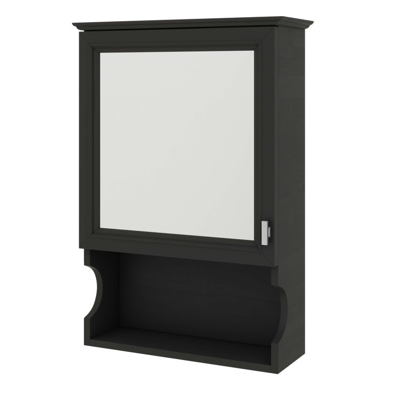 Armoire à pharmacie murale de 20 po avec miroir et miroir pour salle de bain, Noir