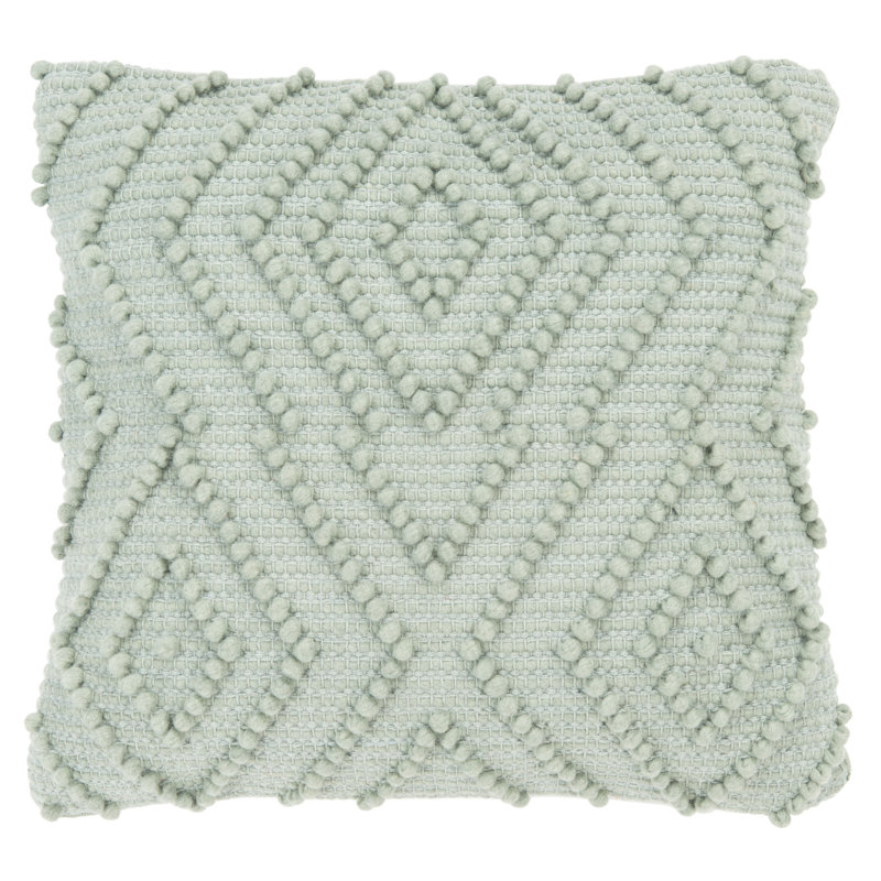 Seafoam Geometric Knit Square Throw Pillow