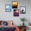 Paon encadré, paon, oiseau, paon, paysages, ensemble de 4 animaux, impressions murales encadrées sur papier, impression de 4 pièces-93012528-93012529