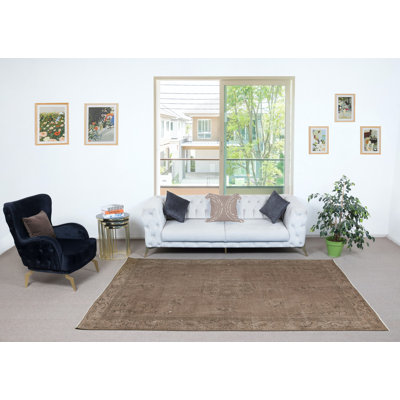 6.3x9.7 Ft Brown Colour Handmade Area Rug from Turkey. Great 4 Modern Interiors
