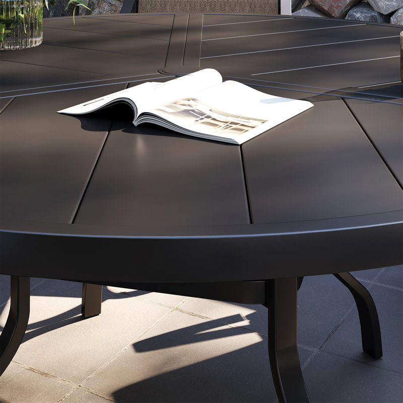 39" Round Iron Outdoor Dining Table for Patio Garden, Heavy Duty Metal Bistro Table, 28" H x 51" W x 51" D