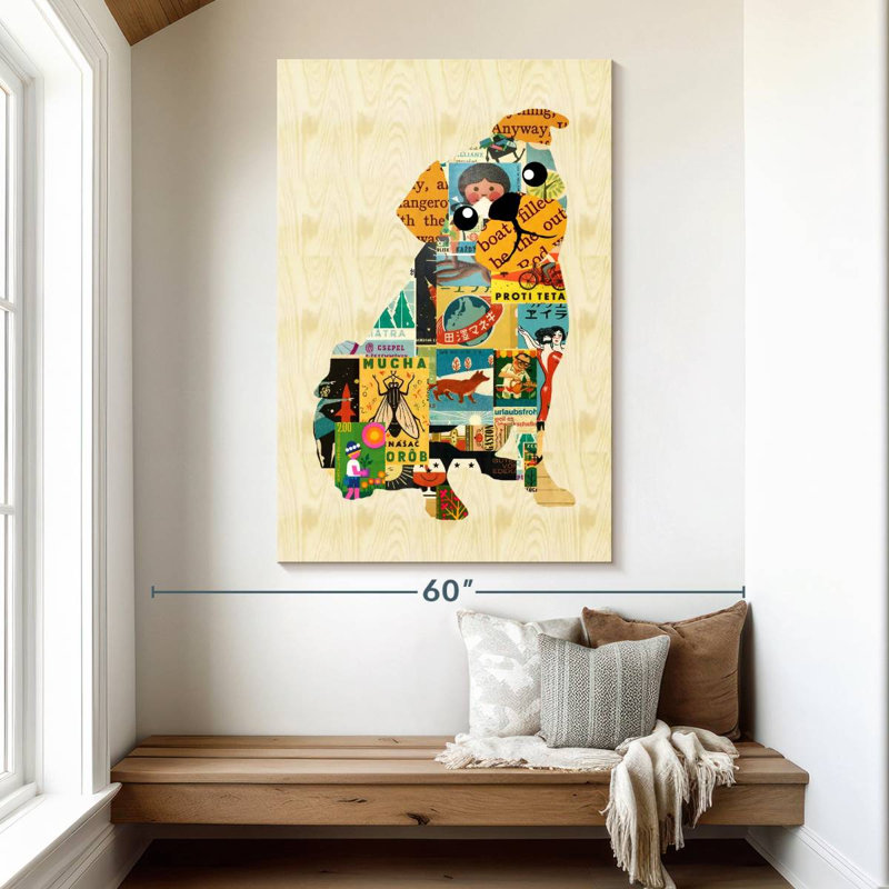 Brampt Pug Collage Dog, 51" H x 34" W