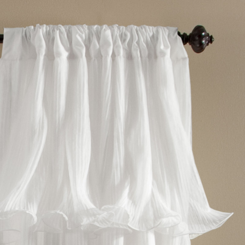 Lush Decor Nerina Semi-Sheer Single Curtain Panel, White