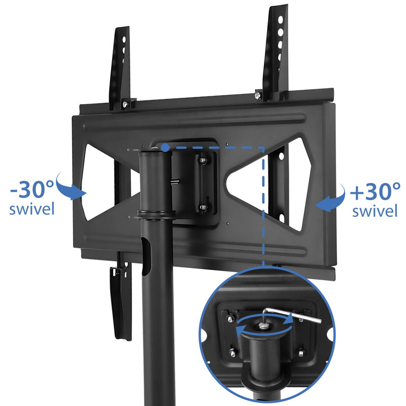 Swivel Secure Heavy-Duty Steel TV Stand for 32"-55" Screens, Black