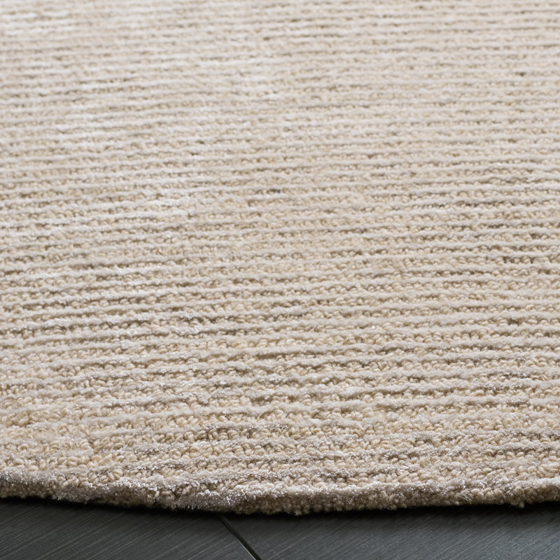 Soho Hand Tufted Viscose;Wool;Cotton Solid Color Indoor Rug, Round 6'