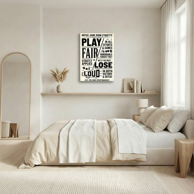 Ensemble de 1 tableau sur toile « Jouez franc jeu »
