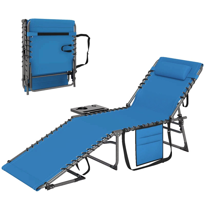 Fauteuil de patio pliant, chaise de bronzage élégante, pour l'extérieur
