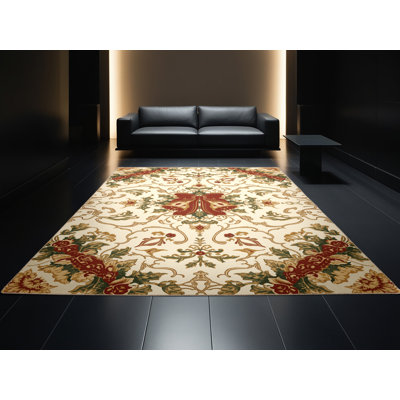 Tapis beige moderne et contemporain lavable à la machine Midtown Christmas
