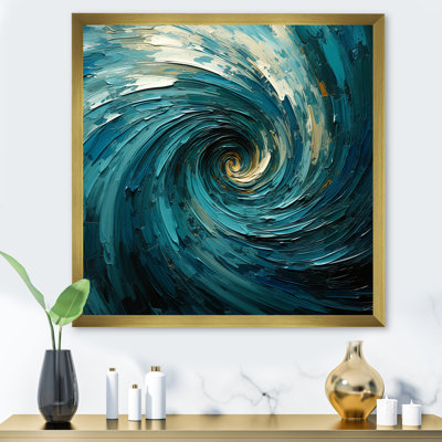Teal Majestic Motion IV - Abstract Spirals, impression sur toile_106119