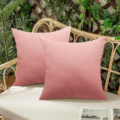 Set of 2 Solid Bright Color Indoor/Outdoor Throw Pillows Covers 20"x20" Square