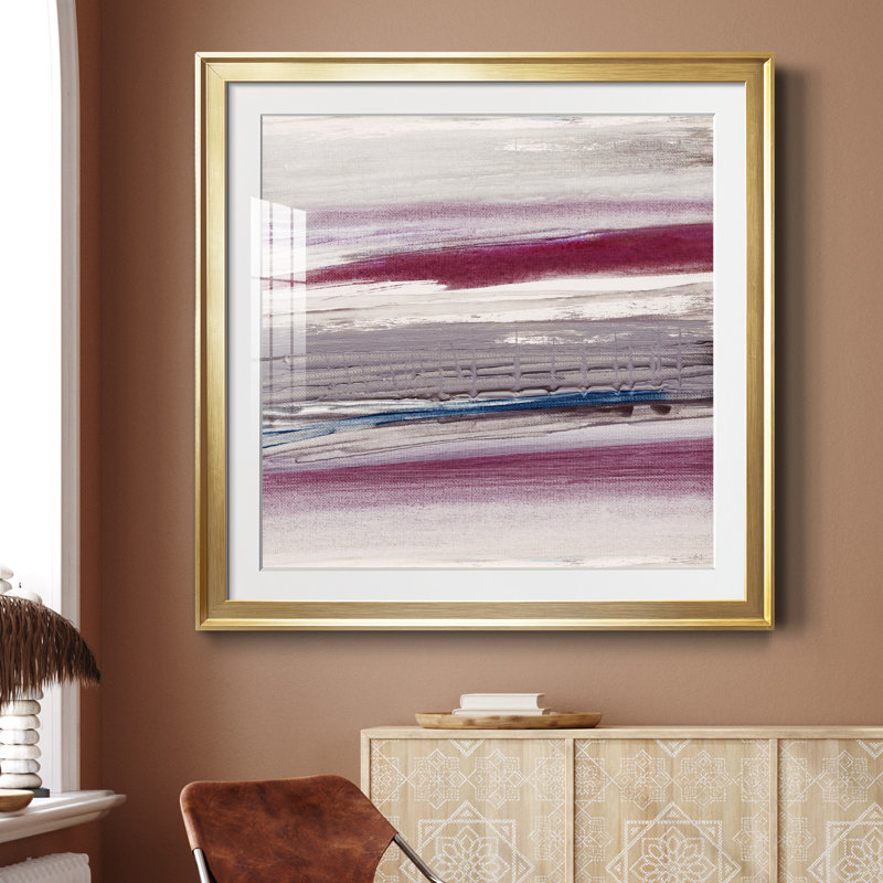 Cueillette de baies - peinture encadrée, Encadrement doré, H 26,5 po x l 26,5 po x P 1,5 po