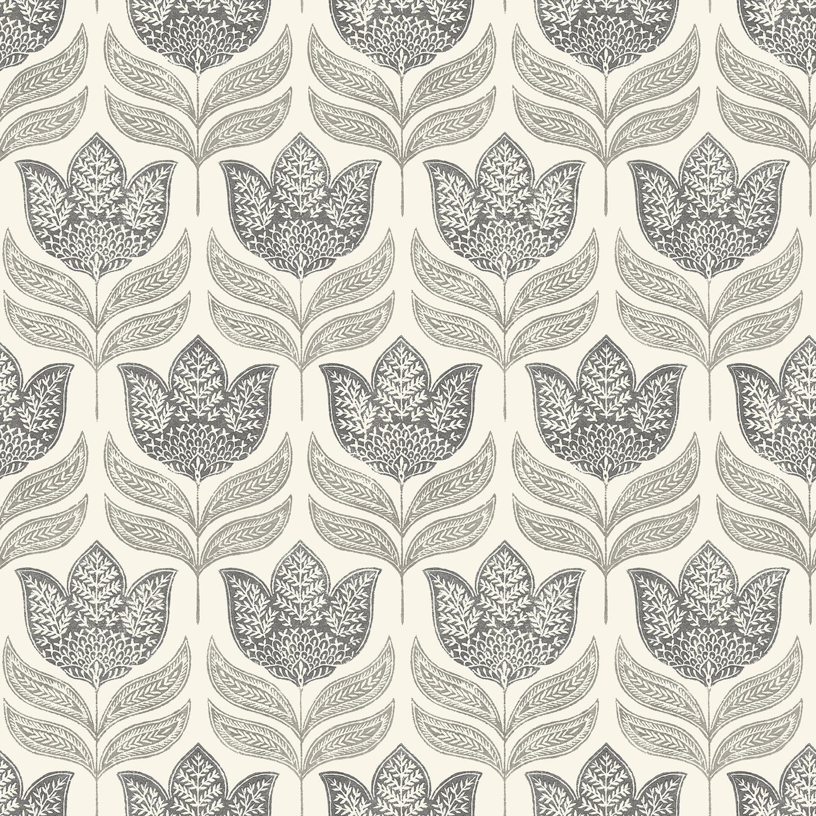 Floral Wallpaper, Gray
