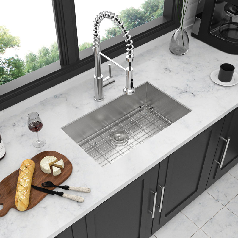 9 Inch Deep Stainless Steel Undermount Basin - 30X18 Inch, 18 Gauge With Sound Dampening Layer And Hygienic Drain Sink 30 Single Bowl Heat- Coating X Shaped Drainage