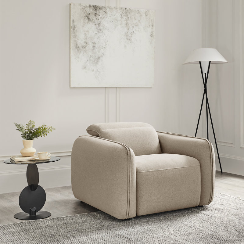 Fauteuil inclinable rembourré Bayne, Chenille élite sable