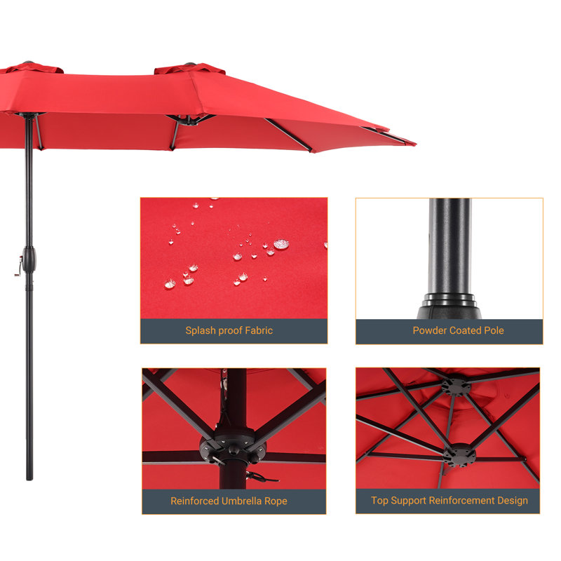 Parasol de marché 180,1 po Saidy, Rouge piment