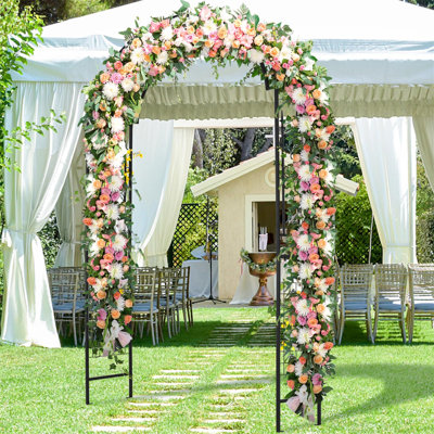 143cm W x 40cm D Metal Arbour in Black