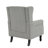 Duward Upholstered Light Gray Button Tufted Wingback Accent Chair with Rolled Arm and Thick Padded Cushion-541319381