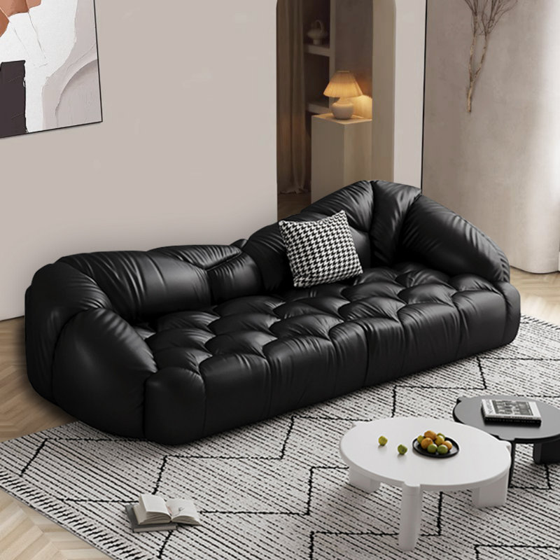 Canapé italien de luxe minimaliste et lumineux, Noir