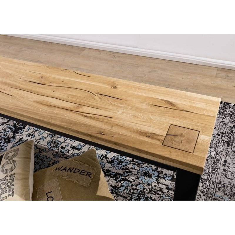 Villanders Solid Wood Bench, 45cm H x 160cm W x 35cm D, Ecru