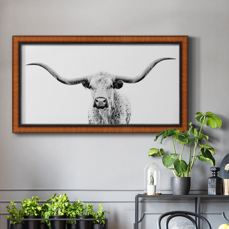 " Longhorn Gaze ", 29" H x 53" W x 1" D