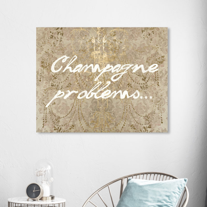 Champagne issues - Art textuel, Toile tendue, H 36 po x l 45 po