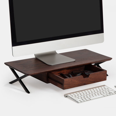 Sumekh Wood Monitor Stand with Drawer