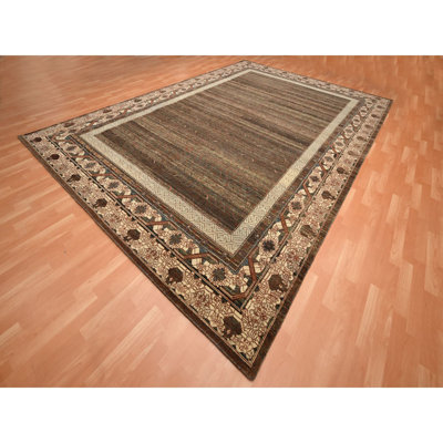 10'x14'3" Brown Khotan Influence Intricate Design Wool Hand Knotted Rug F3834F0AF6674536A1FF25D442E15F30