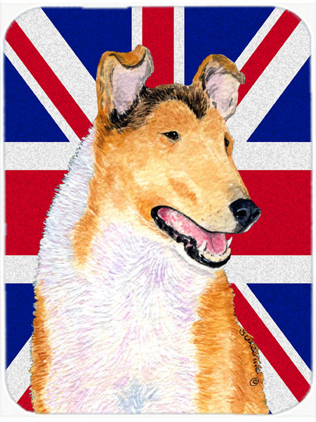 Collie en verre à drapeau anglais britannique caroline lisse Union Jack