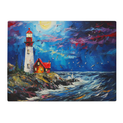 Lighthouse Expressionism  Glass Chopping Board