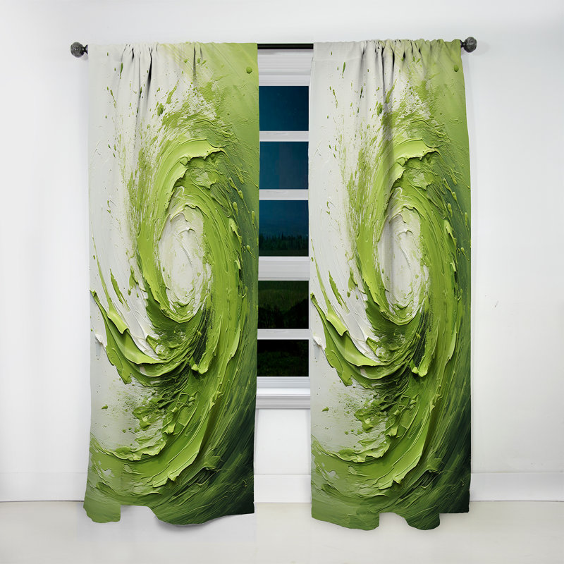 Alguno - Spirals Abstract Room Darkening Curtain - 1 Panels, 52" W x 95" L