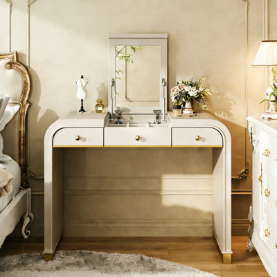 3-In-1 Makeup Vanity With Flip Mirror